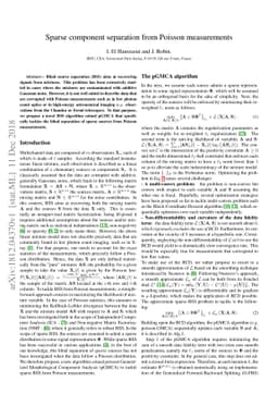 Sparse component separation from Poisson measurements