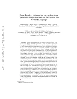 Deep Reader: Information extraction from Document images via relation
  extraction and Natural Language