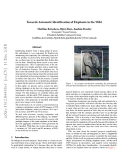 Towards Automatic Identification of Elephants in the Wild