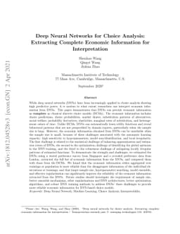 Deep Neural Networks for Choice Analysis: Extracting Complete Economic
  Information for Interpretation