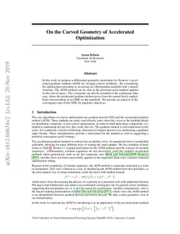 On the Curved Geometry of Accelerated Optimization