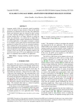 Scalable language model adaptation for spoken dialogue systems