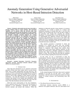 Anomaly Generation using Generative Adversarial Networks in Host Based
  Intrusion Detection