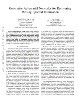 Generative Adversarial Networks for Recovering Missing Spectral
  Information