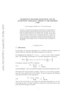 Divergence measures estimation and its asymptotic normality theory in
  the discrete case