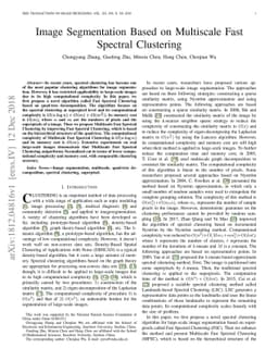 Image Segmentation Based on Multiscale Fast Spectral Clustering