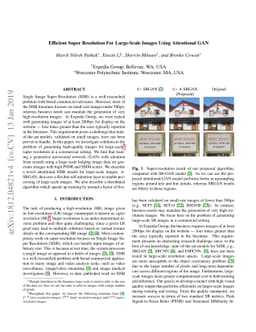 Efficient Super Resolution For Large-Scale Images Using Attentional GAN