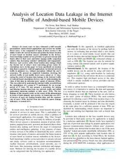 Analysis of Location Data Leakage in the Internet Traffic of
  Android-based Mobile Devices
