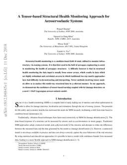 A Tensor-based Structural Health Monitoring Approach for
  Aeroservoelastic Systems