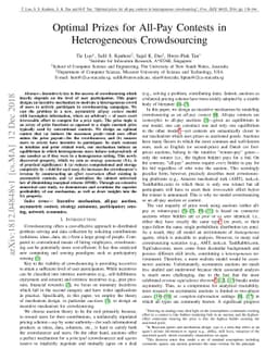 Optimal Prizes for All-Pay Contests in Heterogeneous Crowdsourcing