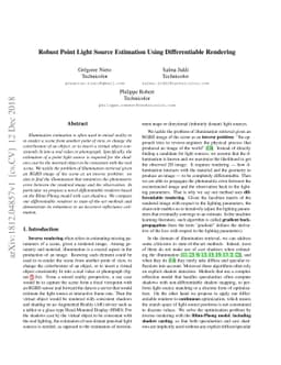 Robust Point Light Source Estimation Using Differentiable Rendering