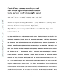 EasiCSDeep: A deep learning model for Cervical Spondylosis
  Identification using surface electromyography signal