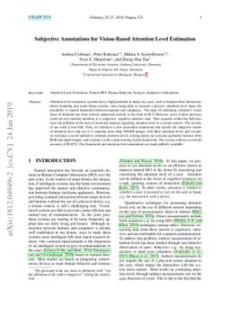 Subjective Annotations for Vision-Based Attention Level Estimation