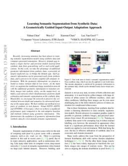 Learning Semantic Segmentation from Synthetic Data: A Geometrically
  Guided Input-Output Adaptation Approach