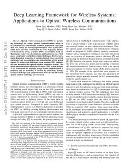 Deep Learning Framework for Wireless Systems: Applications to Optical
  Wireless Communications