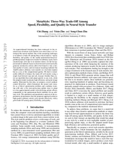 MetaStyle: Three-Way Trade-Off Among Speed, Flexibility, and Quality in
  Neural Style Transfer