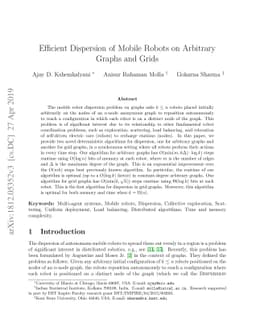 Efficient Dispersion of Mobile Robots on Arbitrary Graphs and Grids