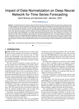 Impact of Data Normalization on Deep Neural Network for Time Series
  Forecasting