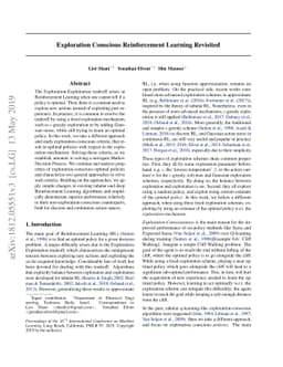 Exploration Conscious Reinforcement Learning Revisited