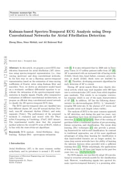 Kalman-based Spectro-Temporal ECG Analysis using Deep Convolutional
  Networks for Atrial Fibrillation Detection