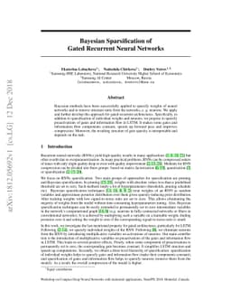 Bayesian Sparsification of Gated Recurrent Neural Networks