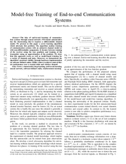 Model-free Training of End-to-end Communication Systems