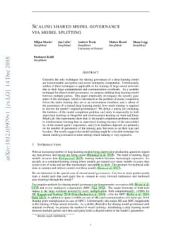 Scaling shared model governance via model splitting