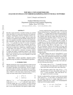 Why ReLU Units Sometimes Die: Analysis of Single-Unit Error
  Backpropagation in Neural Networks