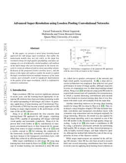 Advanced Super-Resolution using Lossless Pooling Convolutional Networks