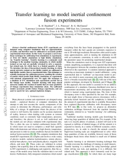 Transfer learning to model inertial confinement fusion experiments