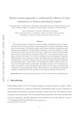 Machine learning approaches to understand the influence of urban
  environments on human's physiological response