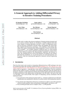 A General Approach to Adding Differential Privacy to Iterative Training
  Procedures