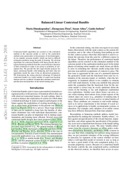 Balanced Linear Contextual Bandits