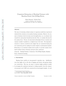 Consistent Estimation of Residual Variance with Random Forest Out-Of-Bag
  Errors