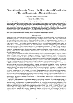 Generative adversarial networks for generation and classification of
  physical rehabilitation movement episodes