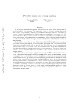 Provable limitations of deep learning