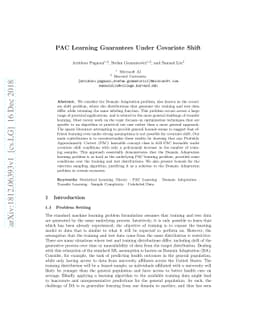 PAC Learning Guarantees Under Covariate Shift