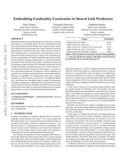 Embedding Cardinality Constraints in Neural Link Predictors