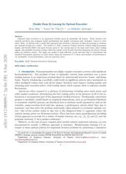 Double Deep Q-Learning for Optimal Execution