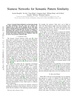 Siamese Networks for Semantic Pattern Similarity
