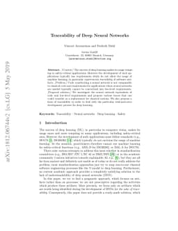 Traceability of Deep Neural Networks