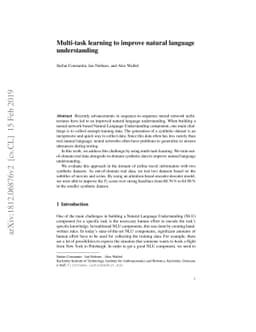 Multi-task learning to improve natural language understanding