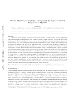 Domain Adaptation on Graphs by Learning Graph Topologies: Theoretical
  Analysis and an Algorithm