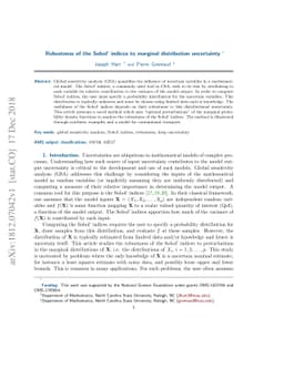 Robustness of the Sobol' indices to marginal distribution uncertainty