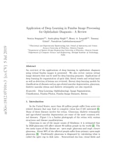 Application of Deep Learning in Fundus Image Processing for Ophthalmic
  Diagnosis -- A Review