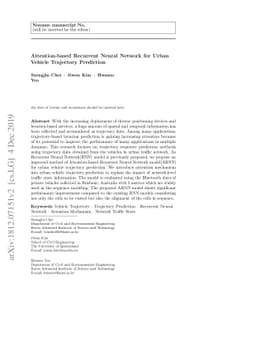 Attention-based Recurrent Neural Network for Urban Vehicle Trajectory
  Prediction