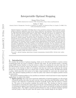 Interpretable Optimal Stopping