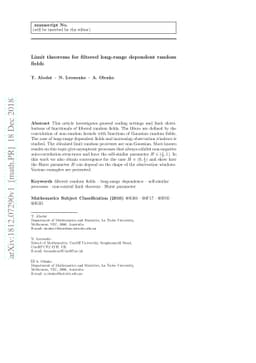 Limit theorems for filtered long-range dependent random fields