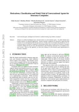 Motivations, Classification and Model Trial of Conversational Agents for
  Insurance Companies