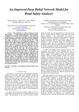 An Improved Deep Belief Network Model for Road Safety Analyses
